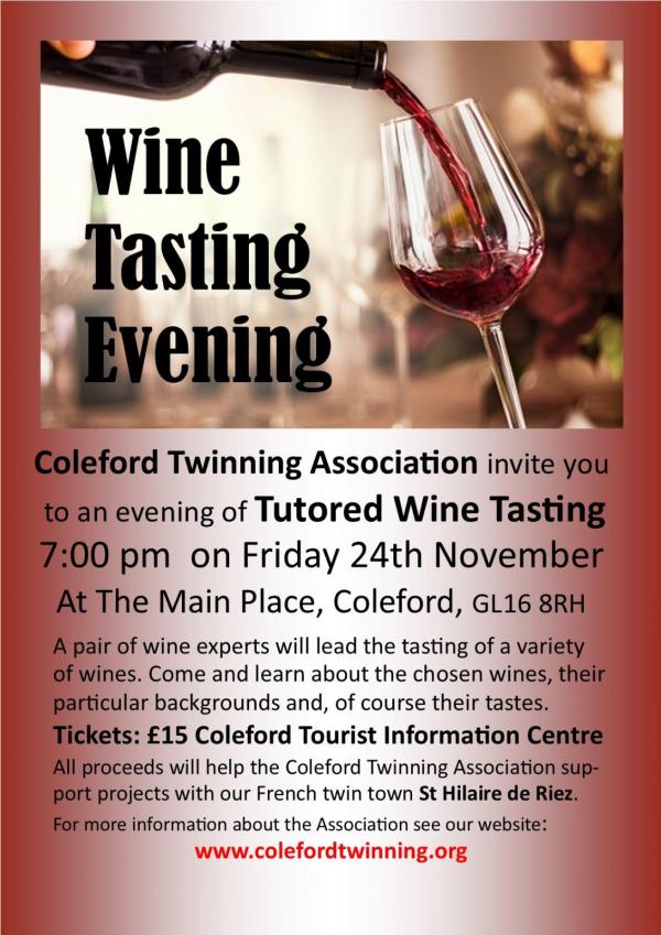 Wine Tasting Nov 2023 poster